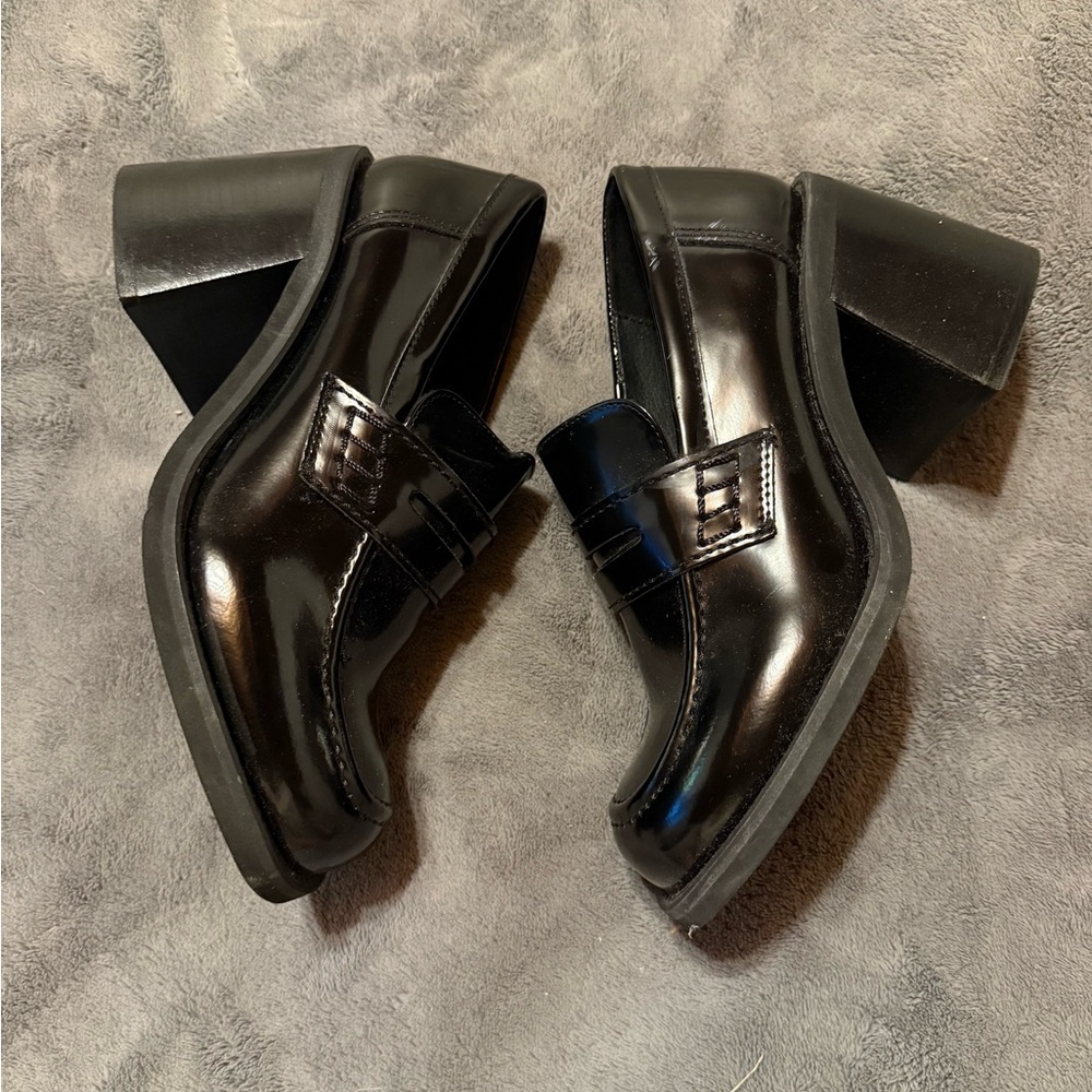 Women's Steve Madden Black Platform Loafers - Picture 4 of 5